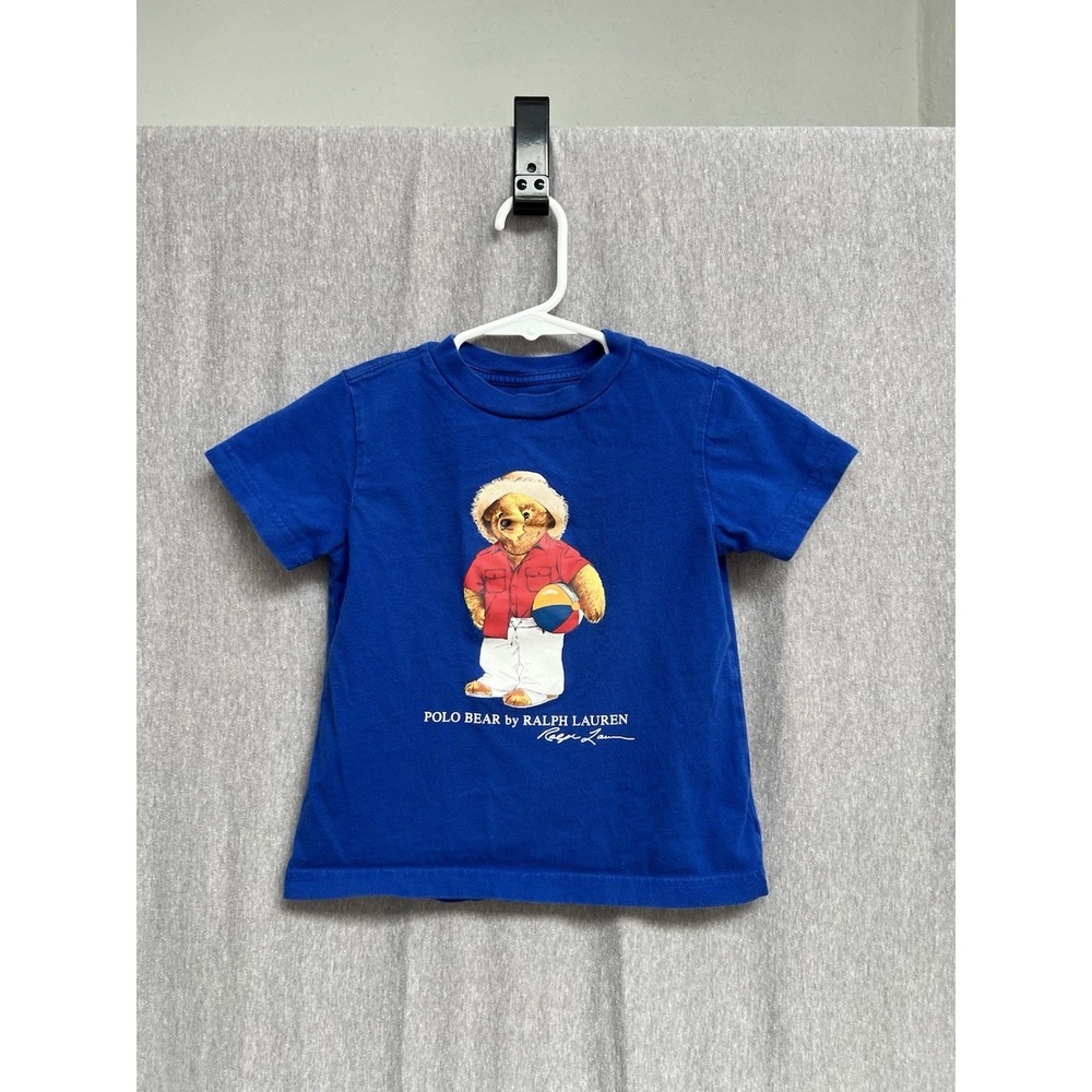 Polo Ralph Lauren Bear Logo T-shirt Toddler Sz 3T Beach Bear Blue